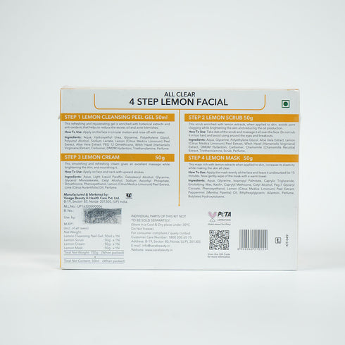 SARA  LEMON FACIAL KIT (Pack of 4)